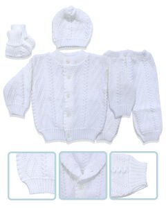 Beyaz Bebek Triko 4 lü Takım