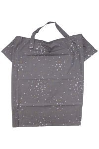 Unisex Gri Küçük Yıldız Desenli Emzirme Önlüğü