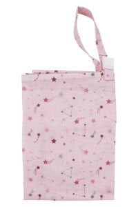 Kız Bebek Pembe Fuşya Küçük Yıldız Desenli Emzirme Önlüğü