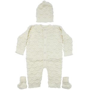 Krem Bebek Triko Patikli Tulum