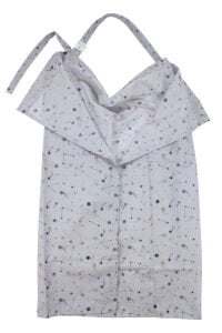 Unisex Gri Kahve Küçük Yıldız Desenli Emzirme Önlüğü