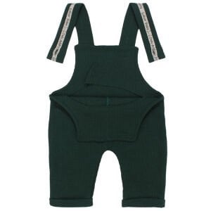 Erkek Bebek Beyaz Yeşil Waffle Salopetli İkili Takım