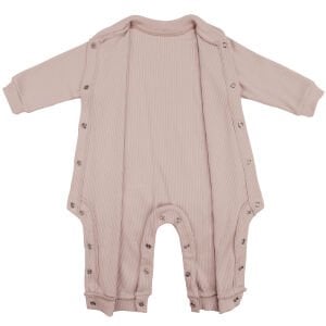 Unisex Bej Fitilli Düğümlü Bereli Çıtçıtlı Tulum