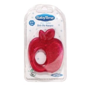BabyTime Kırmızı Elmalı Sulu Slikon Diş Kaşıyıcı