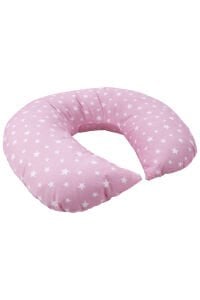 Kız Bebek Pembe Beyaz Yıldız Desenli Emzirme Minderi