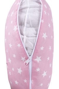 Kız Bebek Pembe Beyaz Yıldız Desenli Emzirme Minderi