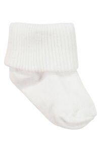 Kız Bebek Beyaz Ekru Pembe 3'lü Çorap Set 0-6 Ay