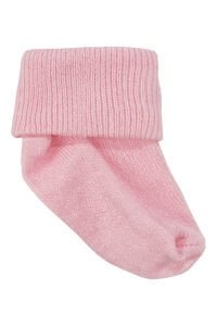 Kız Bebek Beyaz Ekru Pembe 3'lü Çorap Set 0-6 Ay