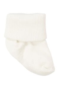 Kız Bebek Beyaz Ekru Pembe 3'lü Çorap Set 0-6 Ay