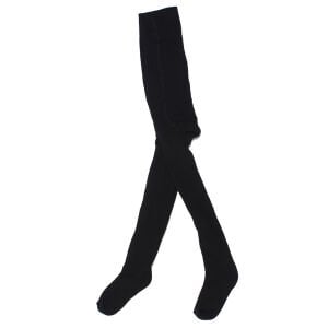 Unisex Siyah Çift Katlı Havlu Külotlu Çorap