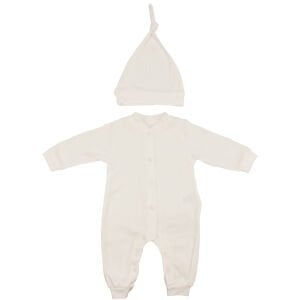 Unisex Ekru Fitilli Düğümlü Bereli Çıtçıtlı Tulum