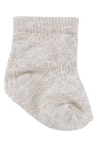 Erkek Bebek Bej Beyaz Gri 3'lü Çorap Set 0-6 Ay