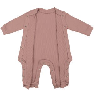 Kız Bebek Gül Kurusu Fitilli Düğümlü Bereli Çıtçıtlı Tulum