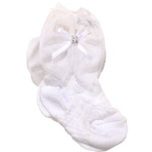Kız Bebek Beyaz Tüllü Kurdelalı Çorap 0-6 Ay