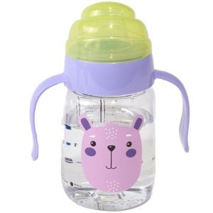 Bebekevi Unisex Yeşil Mor kulplu Ayılı Desenli Suluk 6+ Ay