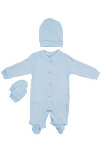 Erkek Bebek Mavi Laci Nakışlı İsimli İsme Özel Tulum