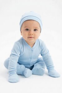 Erkek Bebek Mavi Laci Nakışlı İsimli İsme Özel Tulum