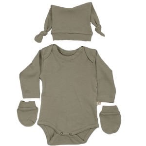 Unisex Yeşil Tulumlu Battaniyeli 7 Parça Hastane Çıkış Seti