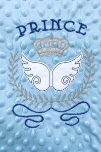 Erkek Bebek Mavi Prince Nakışlı Nohut Alt Açma 70x40