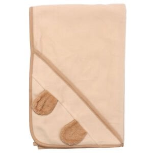Unisex Bej Polar Kulaklı Battaniye 90x90 cm
