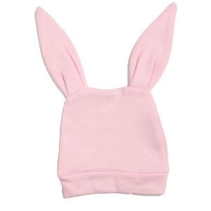 Beyaz Ponponlu Şapkalı Pembe Tavşan Tulum