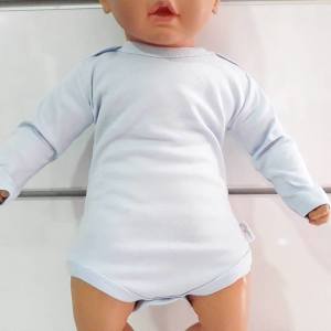 Mavi Sade Uzun Kollu Alttan Çıt-çıtlı Badi Zıbın