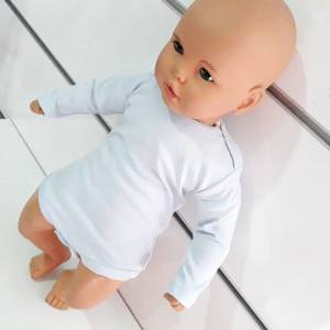 Mavi Sade Uzun Kollu Alttan Çıt-çıtlı Badi Zıbın