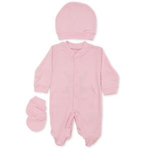 Kız Bebek Pembe Mor Taç Nakışlı İsimli İsme Özel Tulum