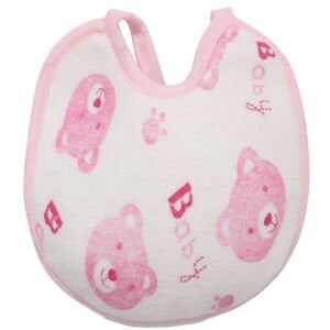 Unisex Pembe Baby Ayı Desenli Havlu Su Geçirmez Önlük