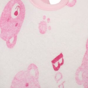 Unisex Pembe Baby Ayı Desenli Havlu Su Geçirmez Önlük