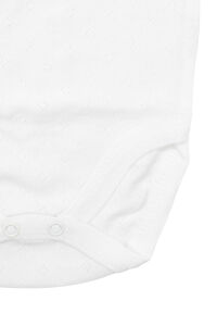 Unisex Beyaz Jakarlı Askılı Çıtçıtlı Body Zıbın