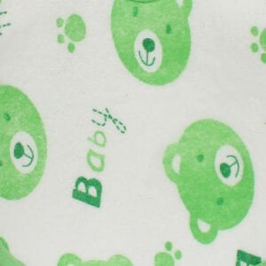 Unisex Yeşil Baby Ayı Desenli Havlu Su Geçirmez Önlük