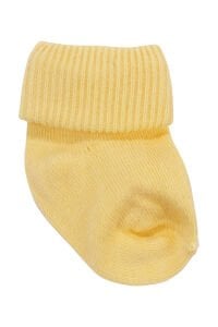 Erkek Bebek Mavi Beyaz Sarı Gri 5'li Çorap Set 0-6 Ay