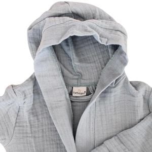 Erkek Bebek Dört Kat Müslin Mavi Bornoz