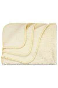 Unisex Sarı Karışık Desen Kabartmalı Kalın Peluş Battaniye 100x120cm