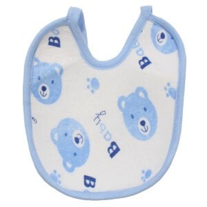 Unisex Mavi Baby Ayı Desenli Havlu Su Geçirmez Önlük