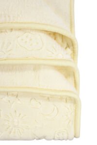 Unisex Sarı Karışık Desen Kabartmalı Kalın Peluş Battaniye 100x120cm