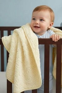 Unisex Sarı Karışık Desen Kabartmalı Kalın Peluş Battaniye 100x120cm