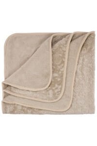 Unisex Kahverengi Karışık Desen Kabartmalı Kalın Peluş Battaniye 100x120cm