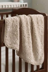 Unisex Kahverengi Karışık Desen Kabartmalı Kalın Peluş Battaniye 100x120cm