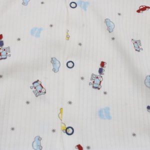 Erkek Bebek Beyaz Laci Yakalı Renkli Araba Desenli Pijama Takımı