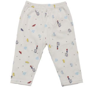 Erkek Bebek Beyaz Laci Yakalı Renkli Araba Desenli Pijama Takımı