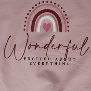 Kız Çocuk Gülkurusu Wonderful Yazılı Gökkuşağı Fitilli Taytlı 2'li Takım