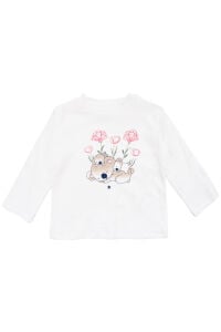 Kız Bebek Pembe Laci Koala Çiçek Nakışlı Kapitone Ceketli 3'lü Takım