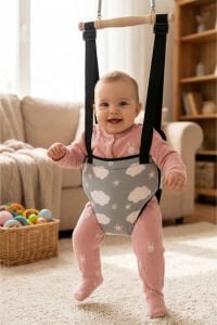 Unisex Gri Bulut Desenli Hoppala Salıncak