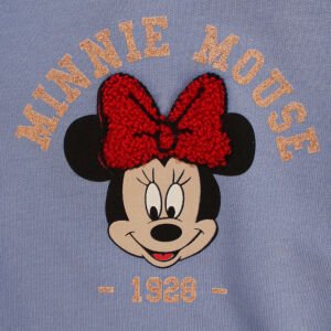 Kız Çocuk Mor Fare Baskılı Kapşonlu Hırkalı 2'li Takım