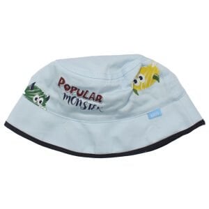 Erkek Çocuk Açık Mavi Canavar Desenli Fötr Şapka 1-3 Yaş