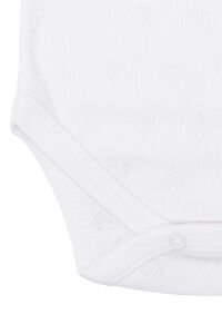 Kız Bebek Kalp Desenli İp Askılı Ekru Body Zıbın