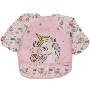 Kız Çocuk Pembe Unicorn Uzun Kollu Boya Ve Mama Önlüğü