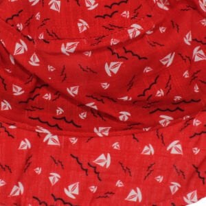 Erkek Çocuk Kırmızı Yelken Baskılı Fötr Şapka 4-8 Yaş